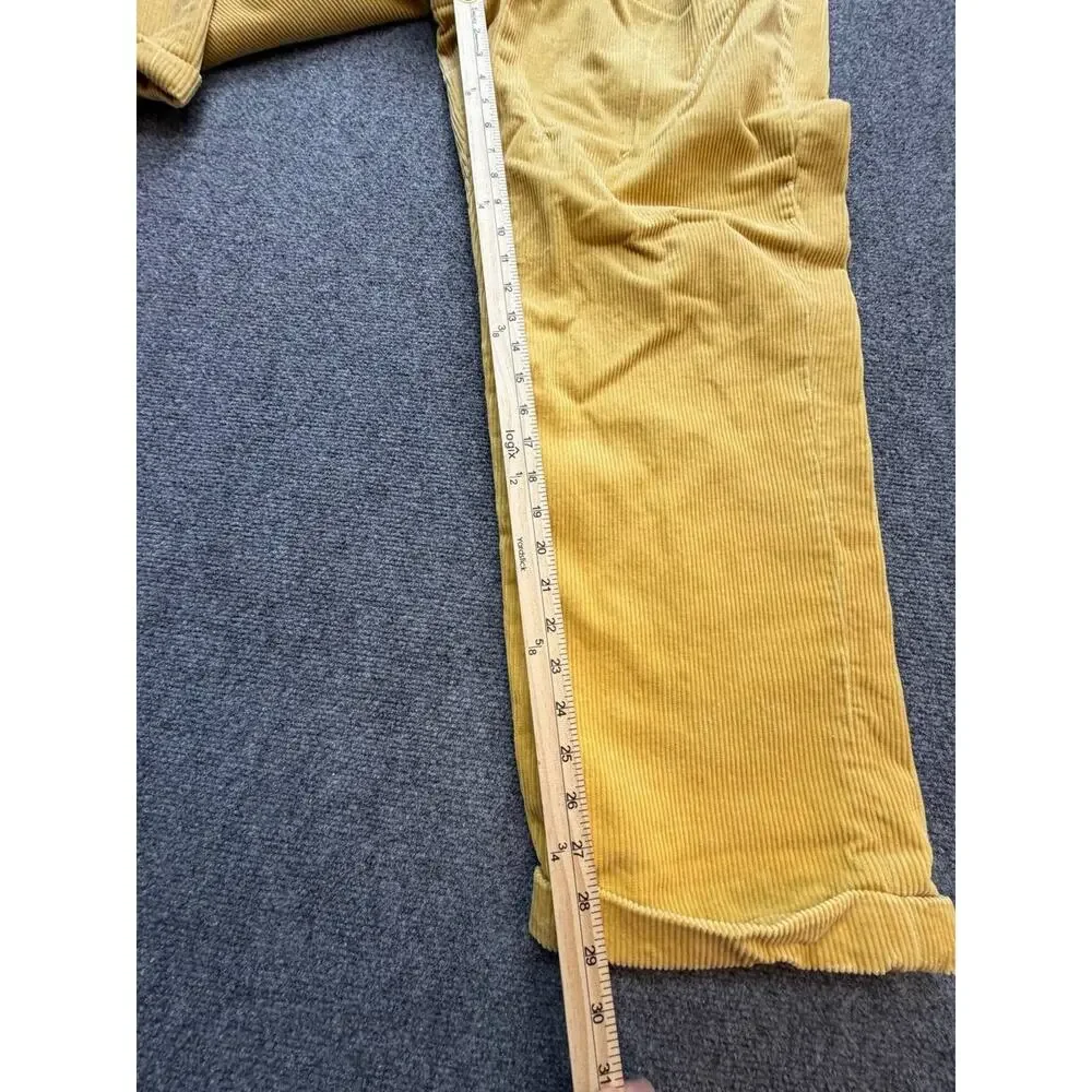 Faconnable Corduroy Pants Yellow Mustard Pleated Men's Size 38x48 Vintage
